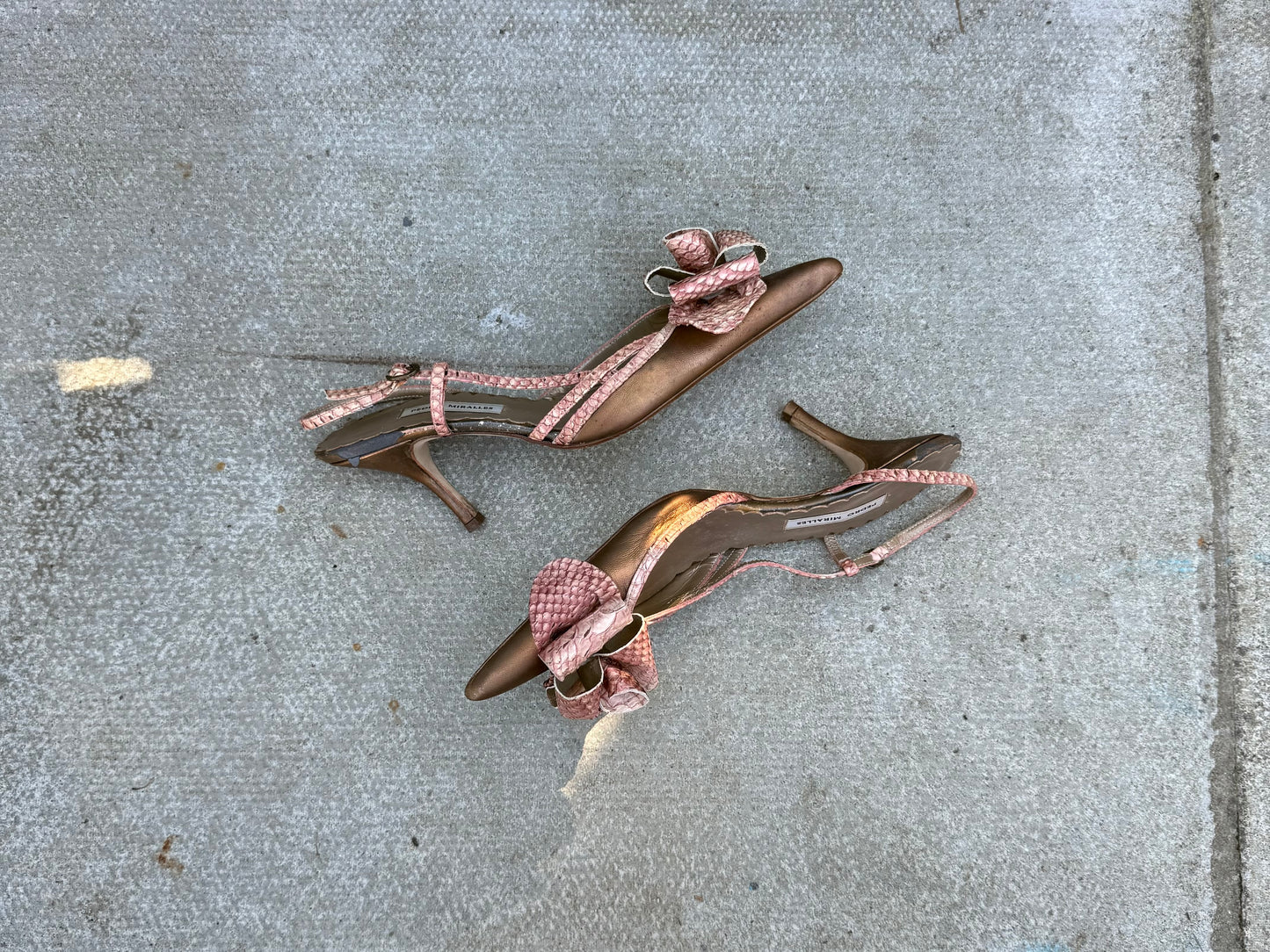Pedro Miralles Pink 3D Flower Metallic Heels