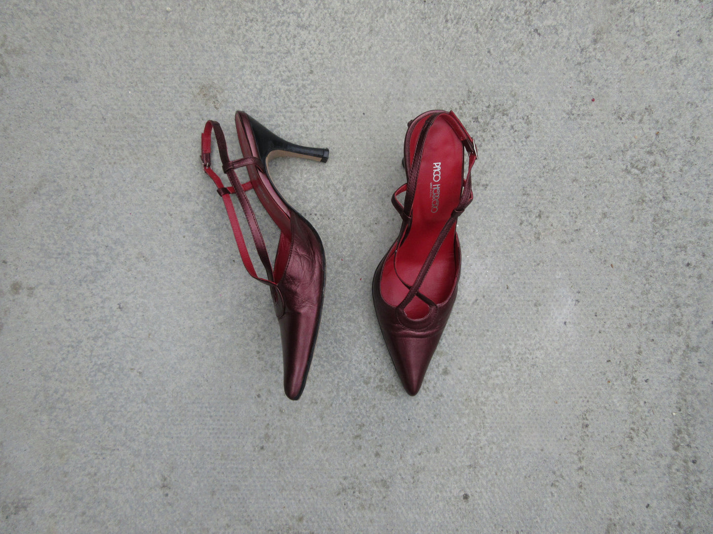 Paco Herrero Cross Strap Slingback Heels