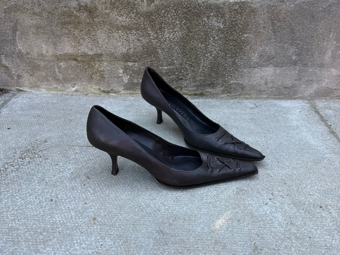Pura Lopez Dark Brown Court Heels