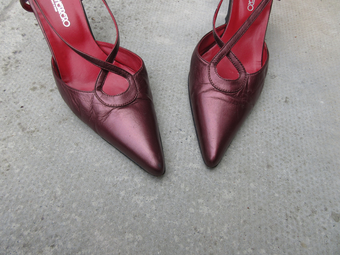 Paco Herrero Cross Strap Slingback Heels