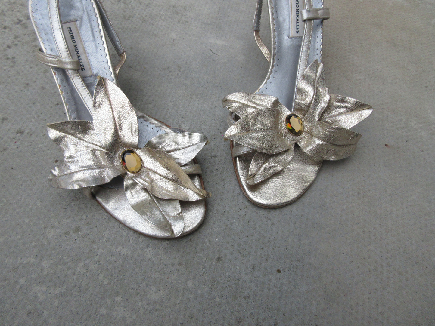 Pedro Miralles Flower Sandal Kitten Heels