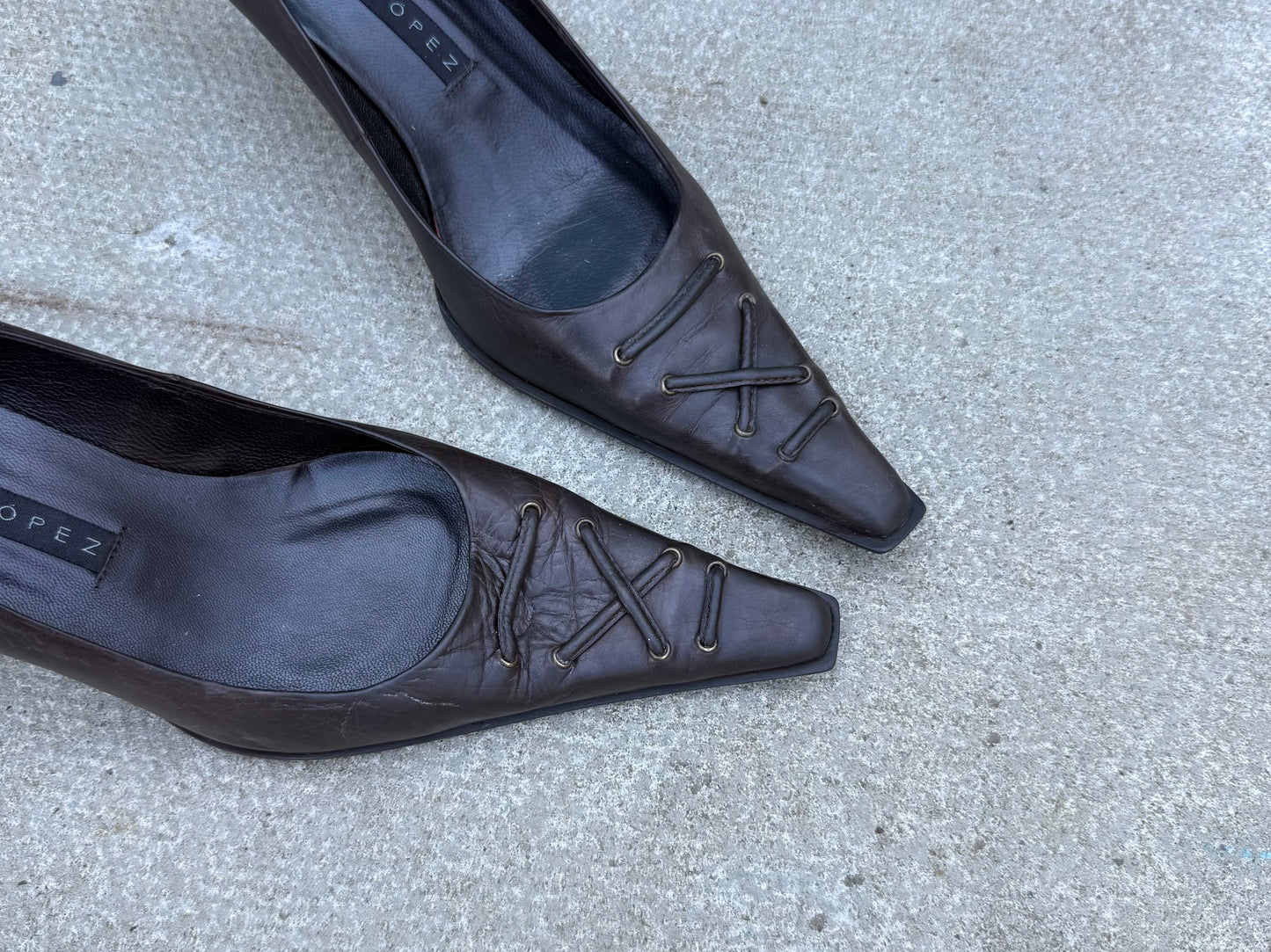 Pura Lopez Dark Brown Court Heels
