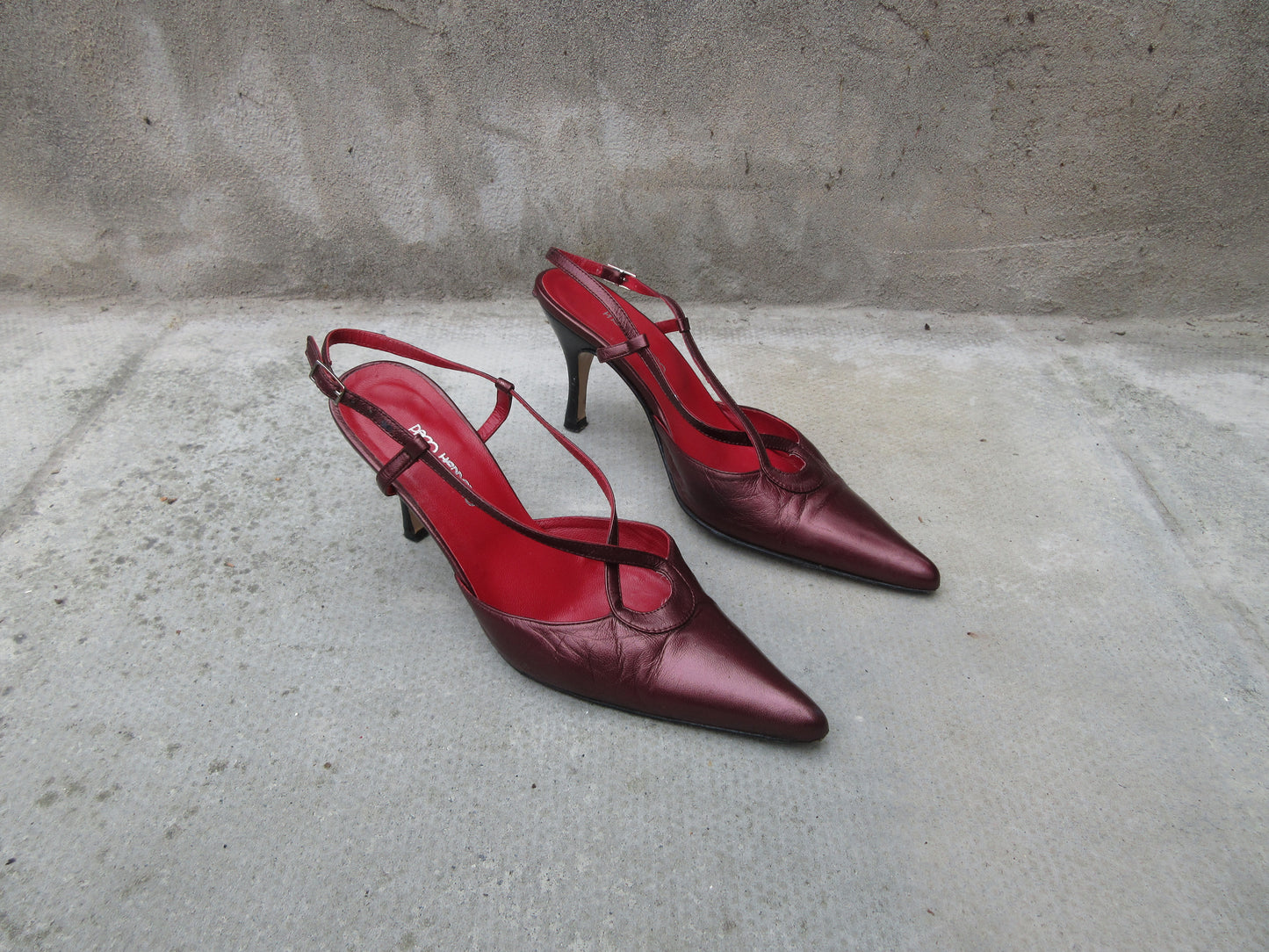 Paco Herrero Cross Strap Slingback Heels