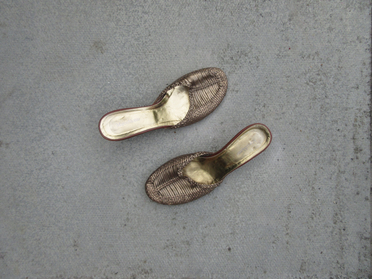 Marco Moreo Woven Sandal Kitten Heels