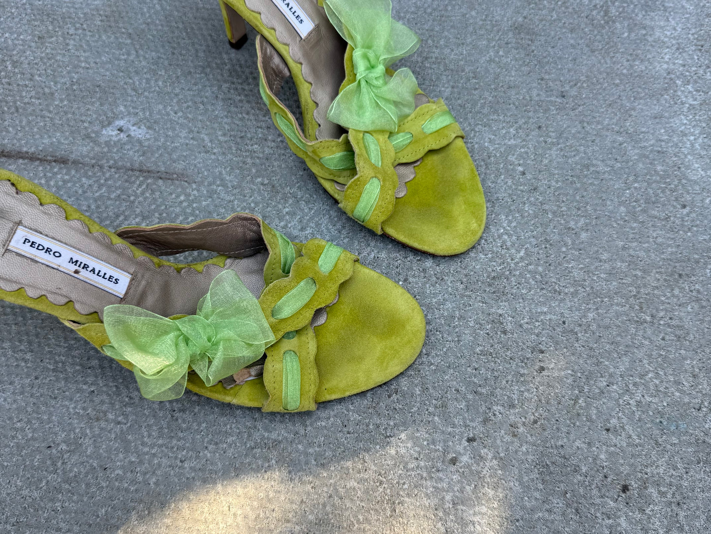 Pedro Miralles Green Suede Mules