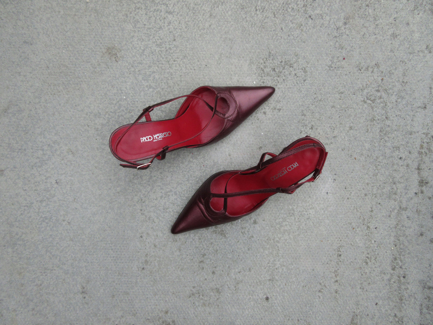 Paco Herrero Cross Strap Slingback Heels