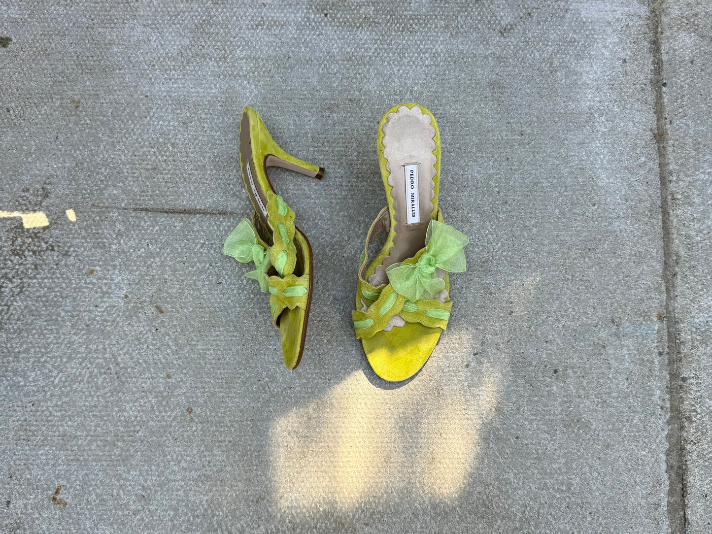 Pedro Miralles Green Suede Mules