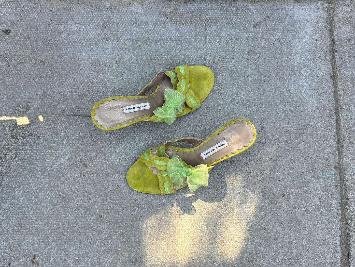 Pedro Miralles Green Suede Mules