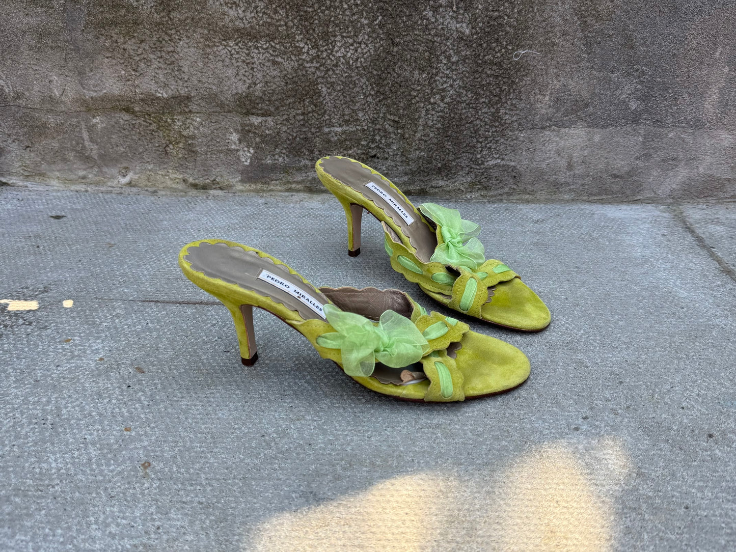 Pedro Miralles Green Suede Mules