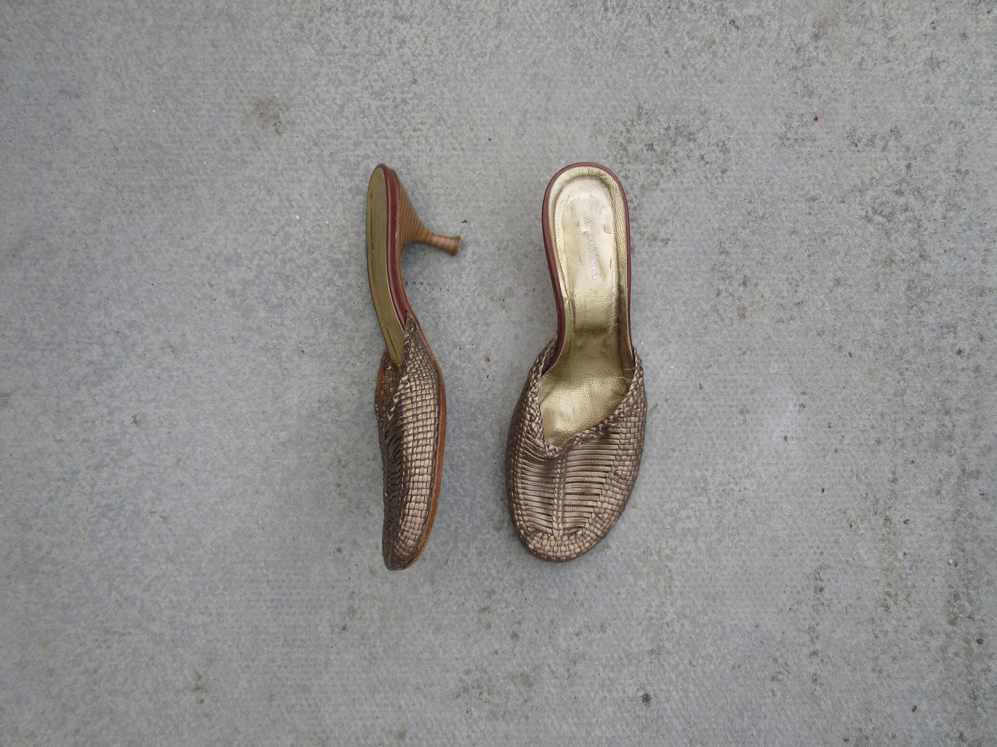 Marco Moreo Woven Sandal Kitten Heels