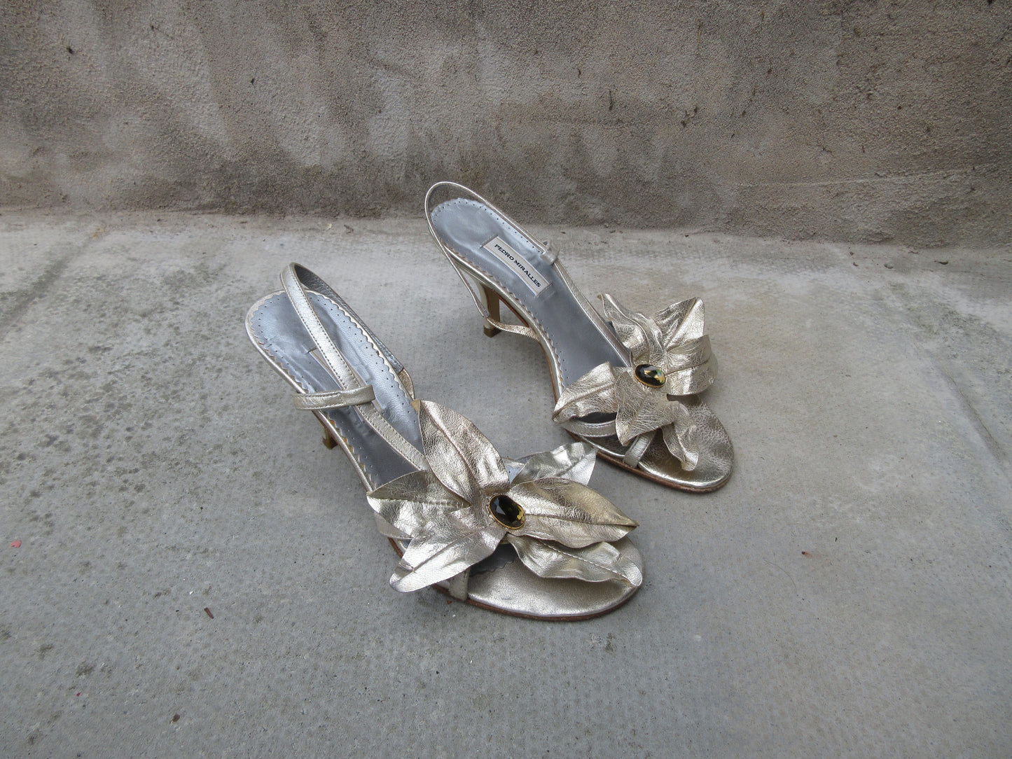 Pedro Miralles Flower Sandal Kitten Heels