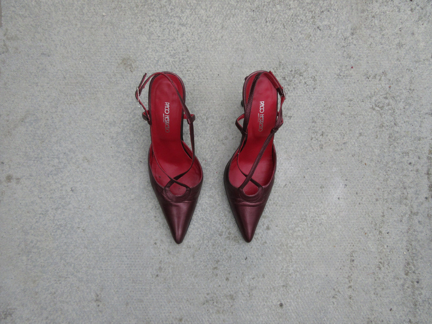 Paco Herrero Cross Strap Slingback Heels