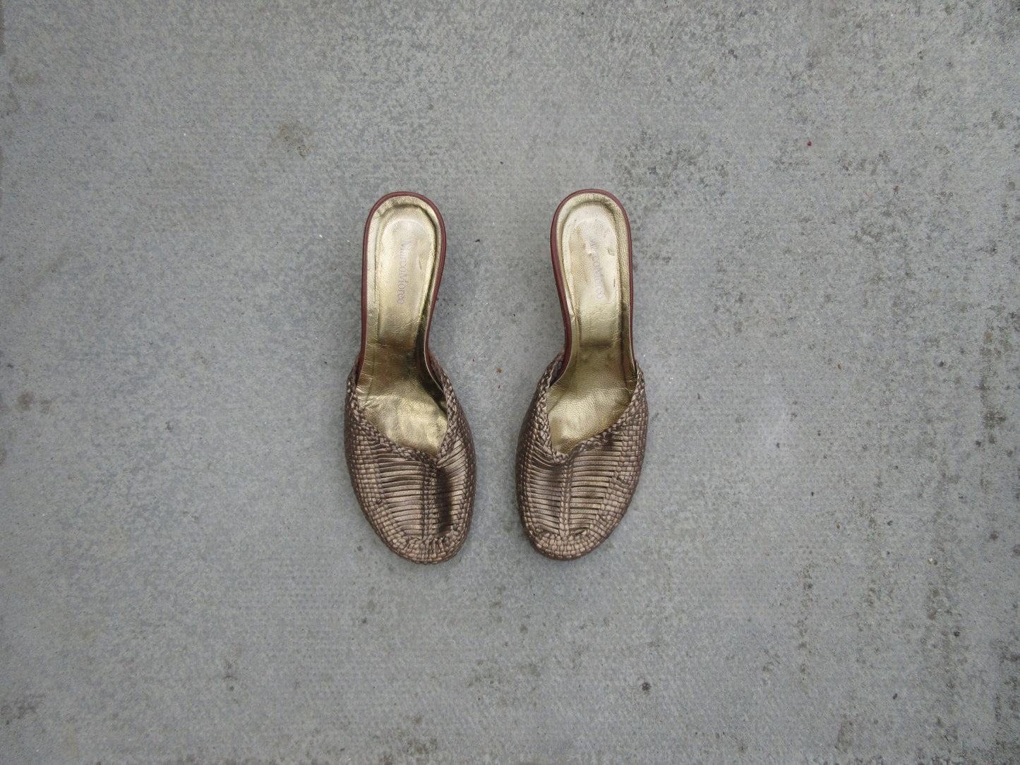 Marco Moreo Woven Sandal Kitten Heels