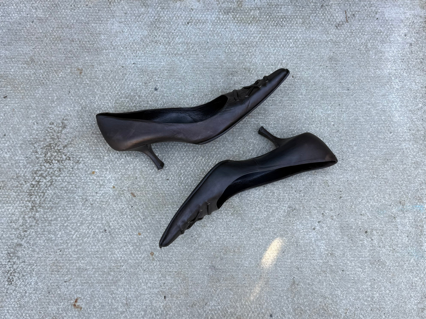 Pura Lopez Dark Brown Court Heels