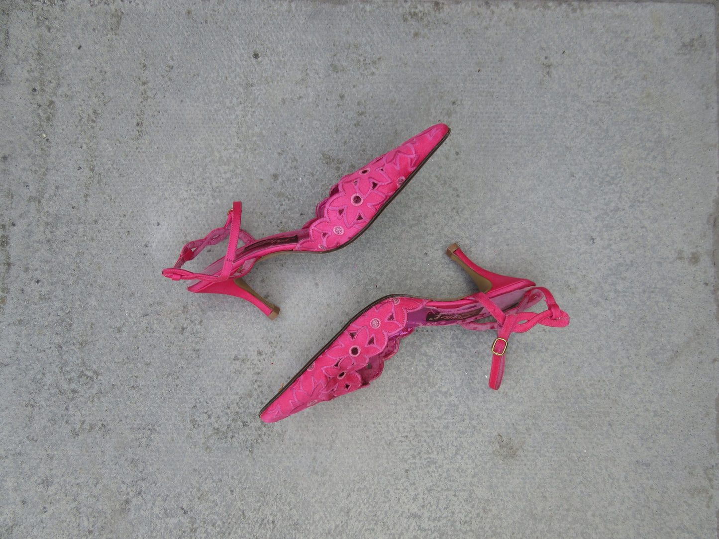 Suyri Flower Ankle Strap Heels