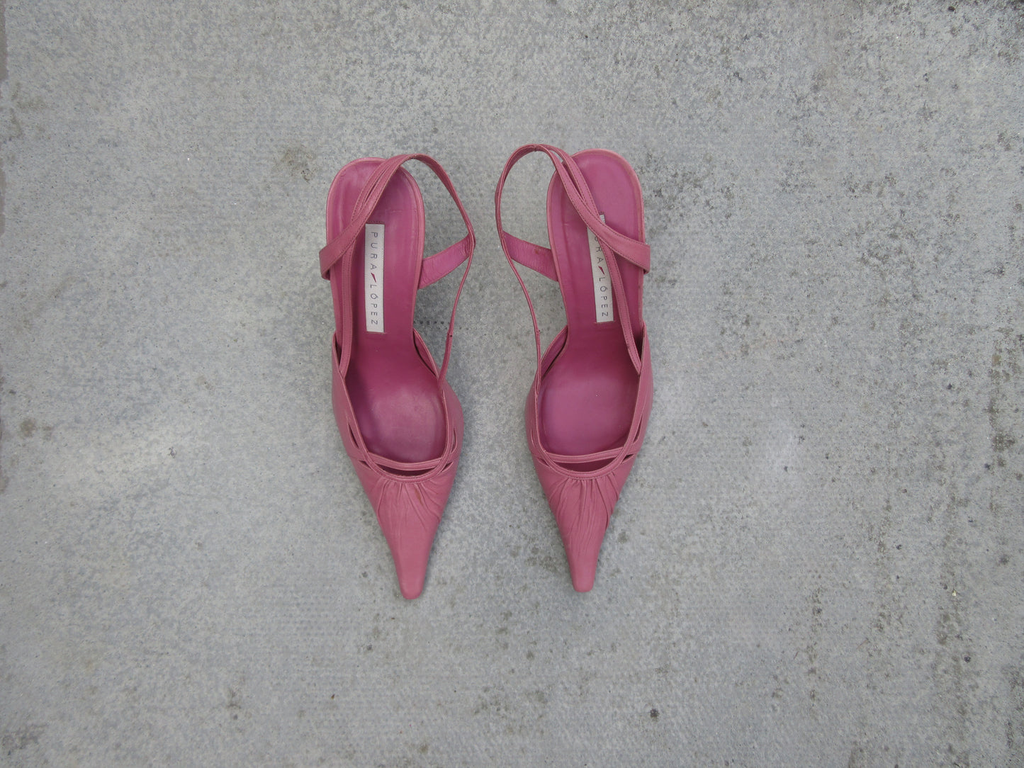 Pura Lopez Raspberry Slingback Heels