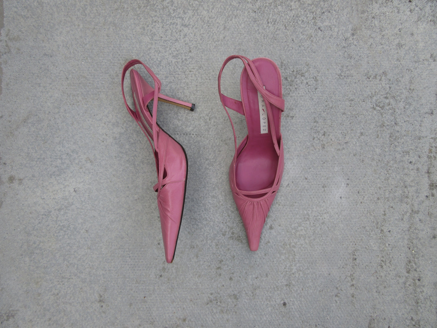 Pura Lopez Raspberry Slingback Heels