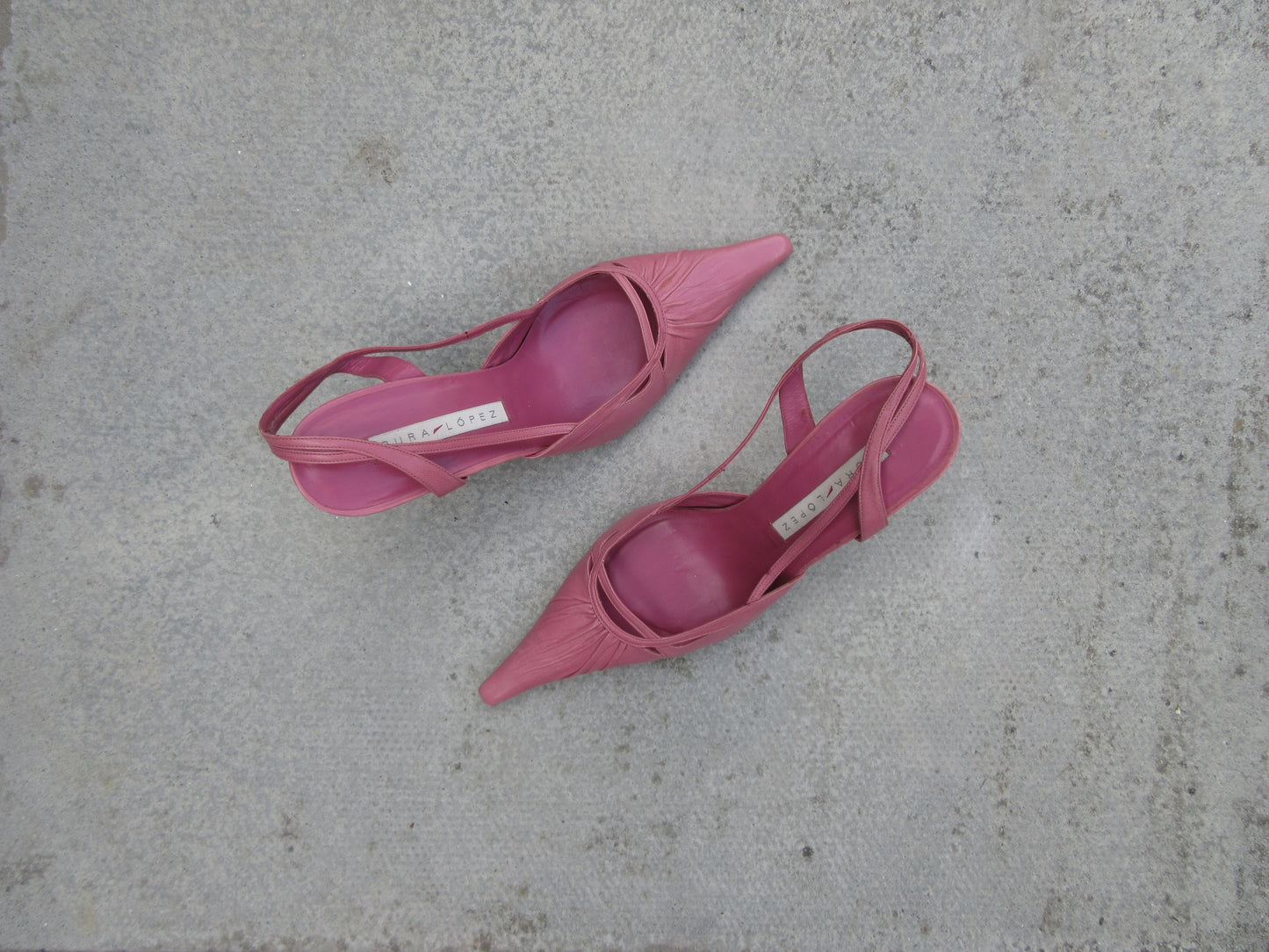 Pura Lopez Raspberry Slingback Heels