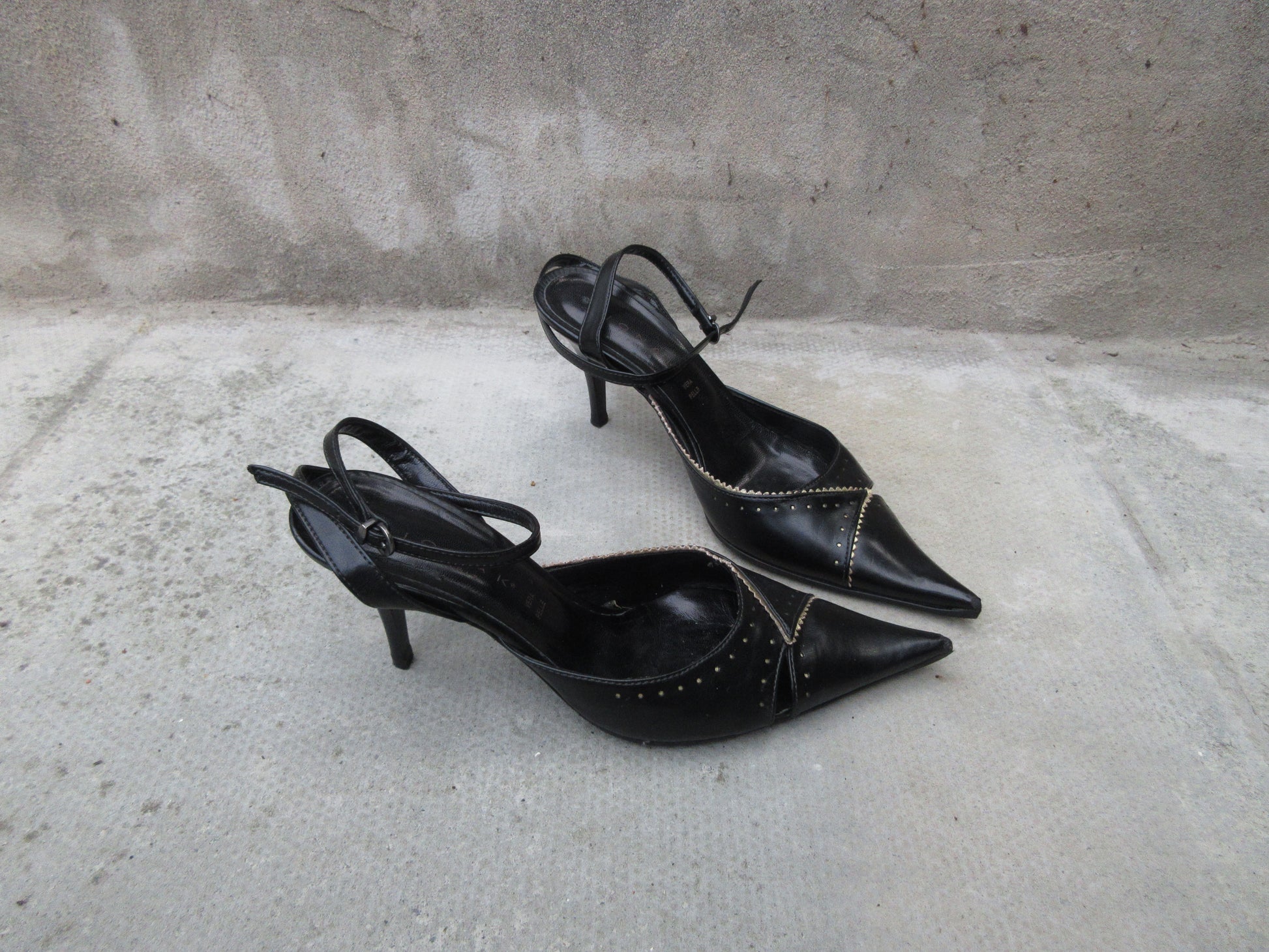 Kitten Heels Vintage Strappy Heels Vintage Leather Kitten Heels In