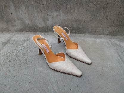 Pablo Fuster Cream Slingback Heels